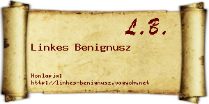 Linkes Benignusz névjegykártya